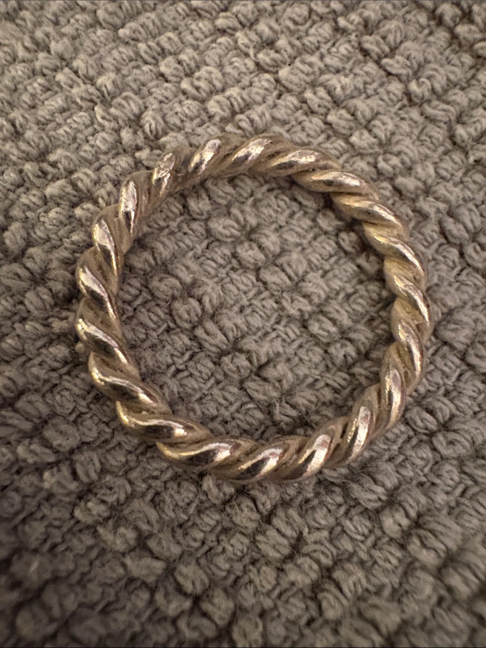 Pandora Silver Twisted Rope Stacker Ring